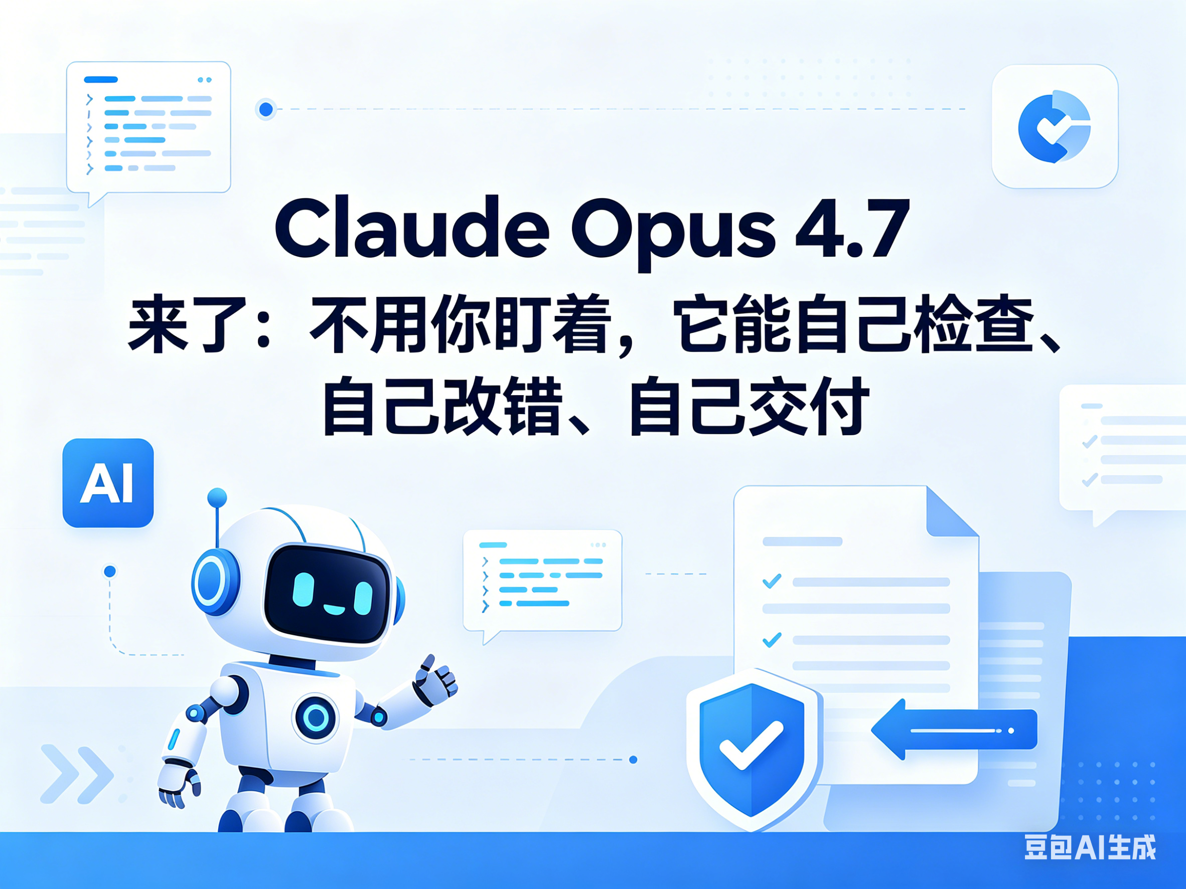 Claude Opus 4.7 来了：不用你盯着，它能自己检查、自己改错、自己交付