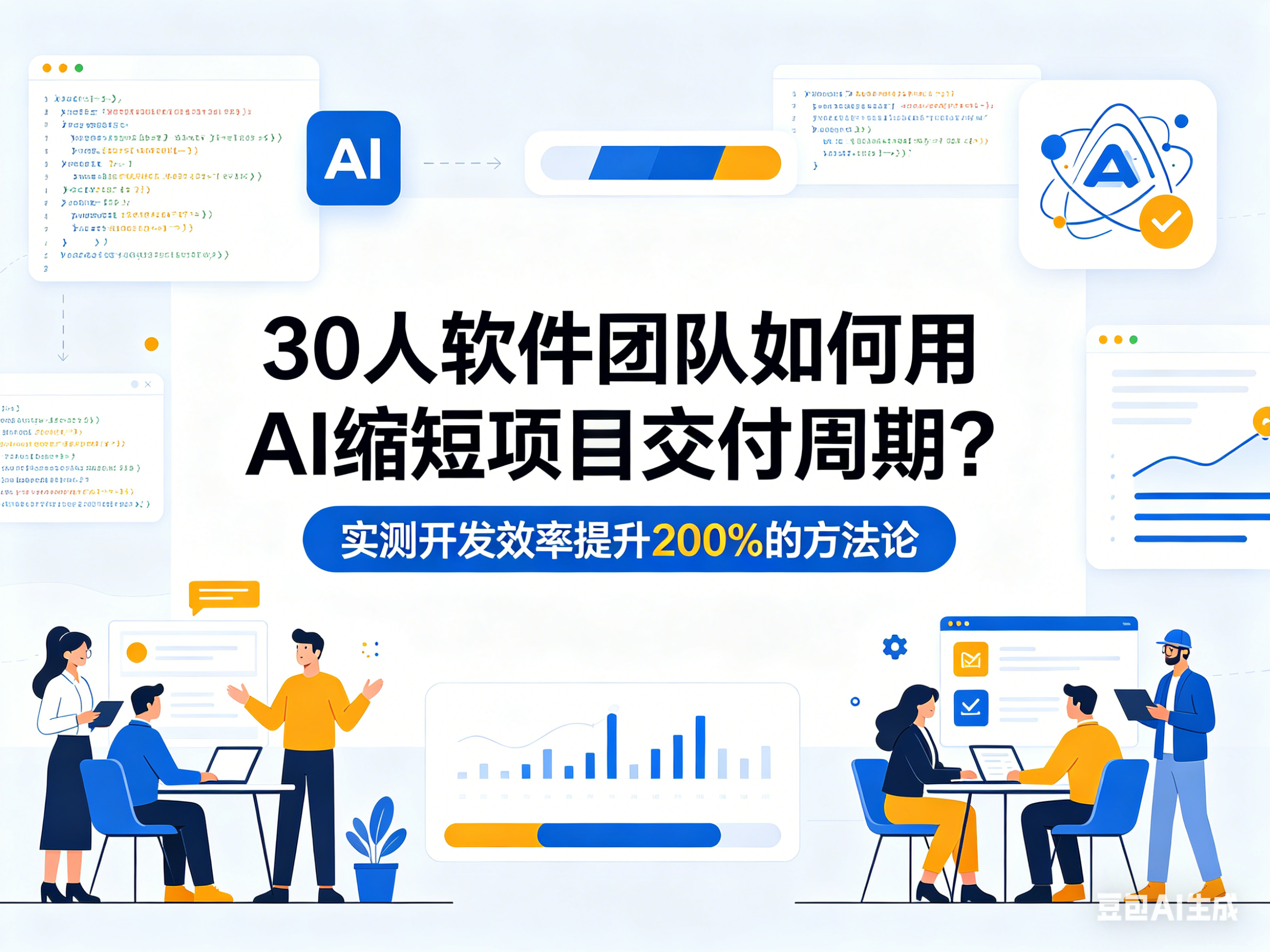 30人软件团队如何用AI缩短项目交付周期？实测开发效率提升200%的方法论