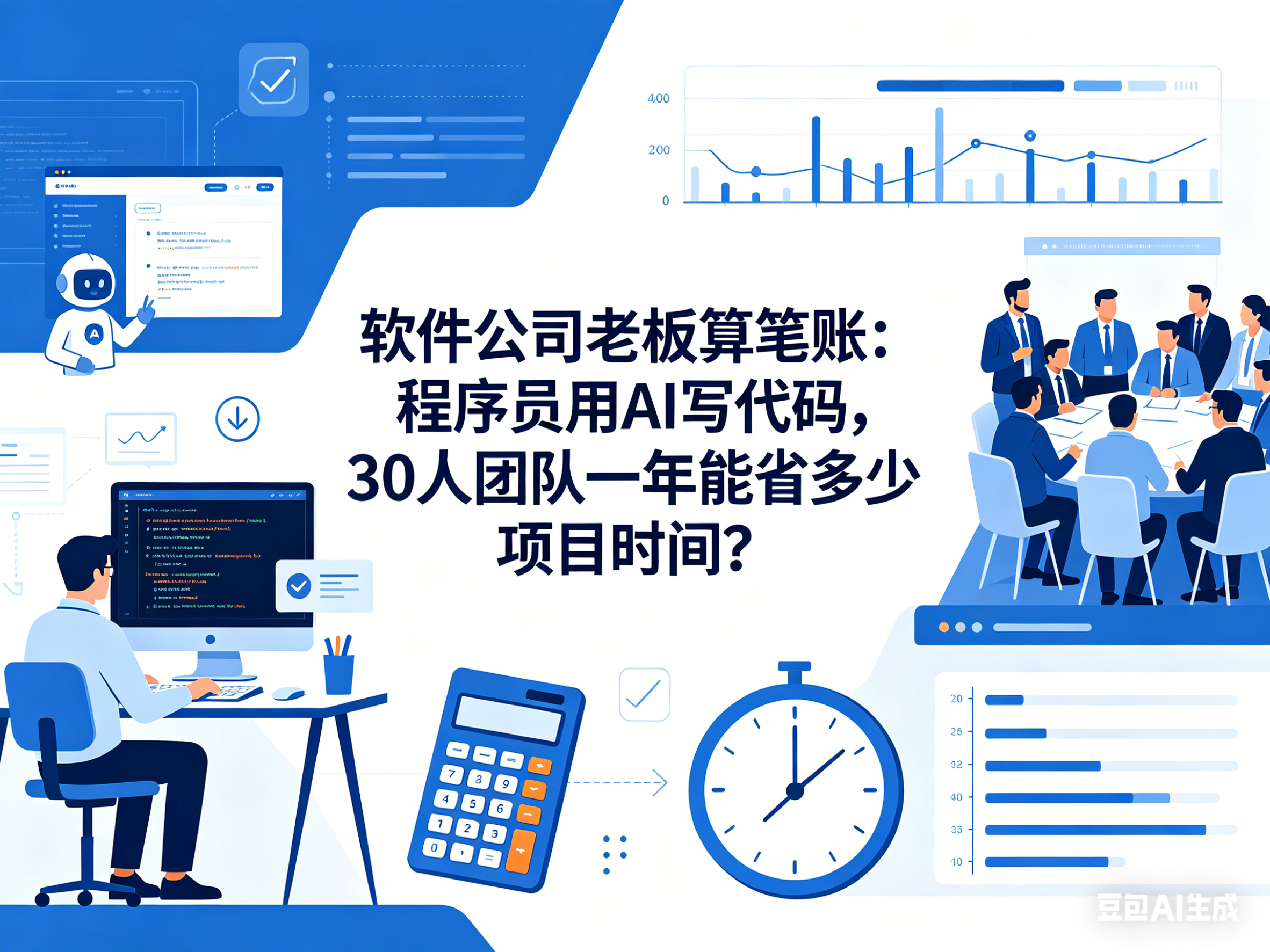软件公司老板算笔账：程序员用AI写代码，30人团队一年能省多少项目时间？