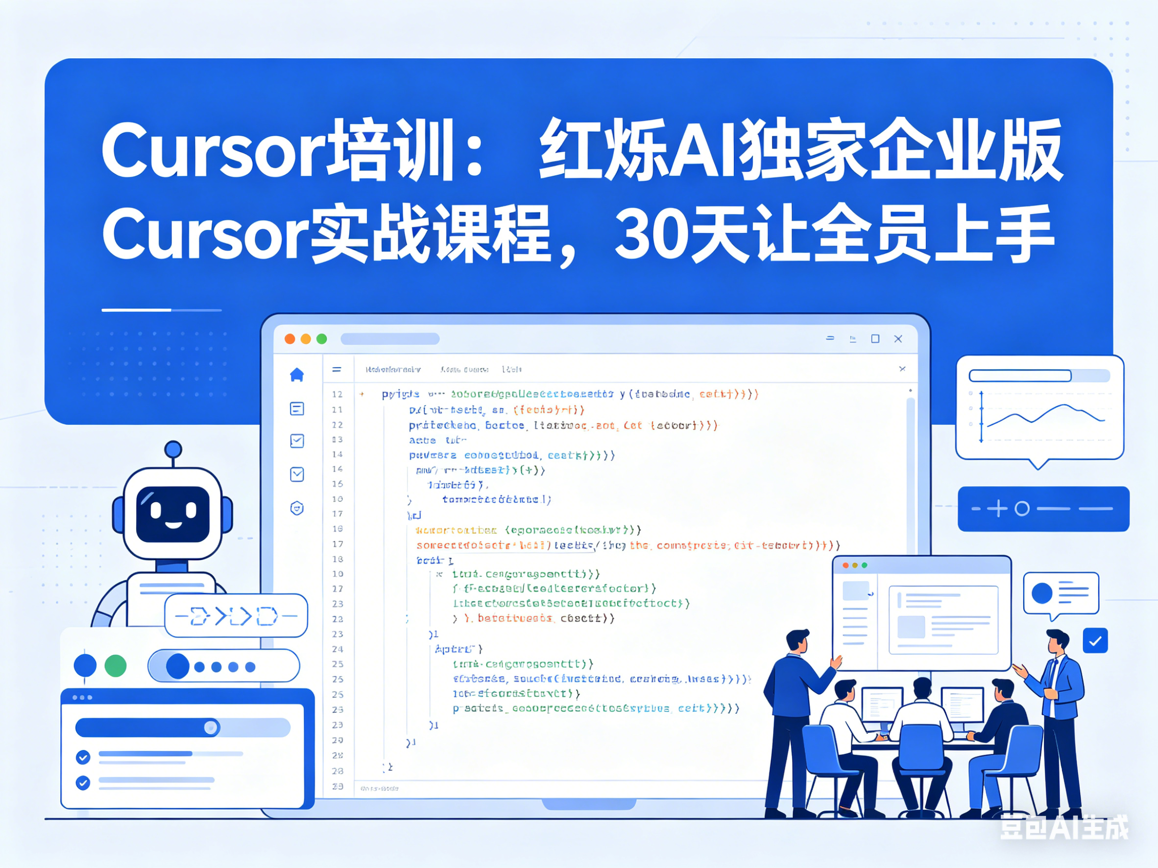 Cursor培训：红烁AI独家企业版Cursor实战课程，30天让全员上手