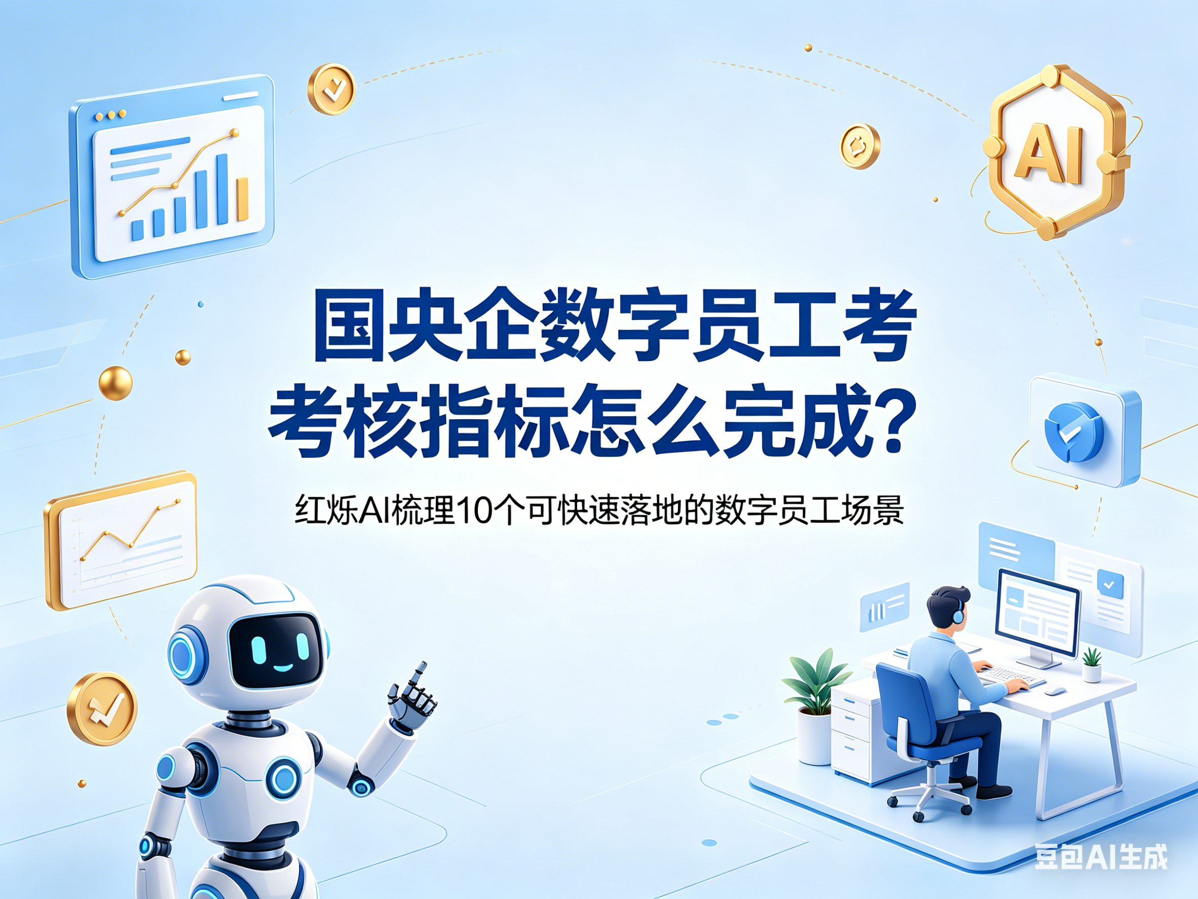 国央企数字员工考核指标怎么完成？红烁AI梳理10个可快速落地的数字员工场景