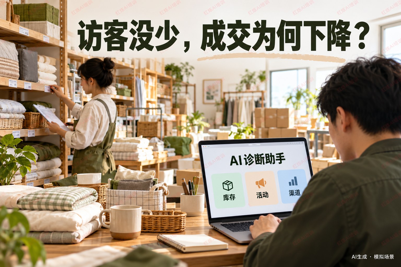 电商AI培训如何落到店铺经营?红烁AI企业AI培训陪跑流量与成交诊断,推进AI转型 配图