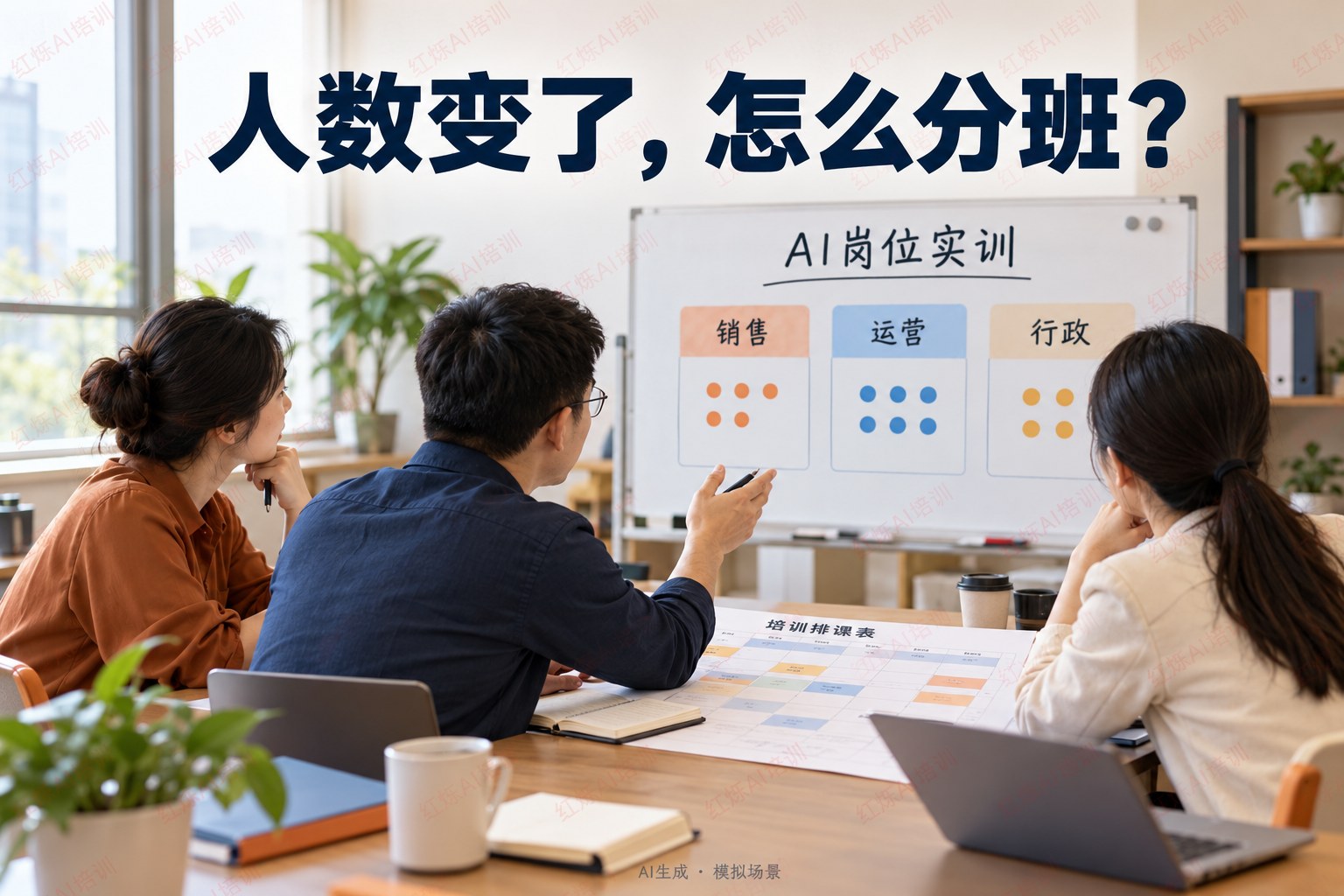 企业AI培训30人和100人能用同一套课吗?红烁AI企业AI培训按岗位拆清分班与预算 配图
