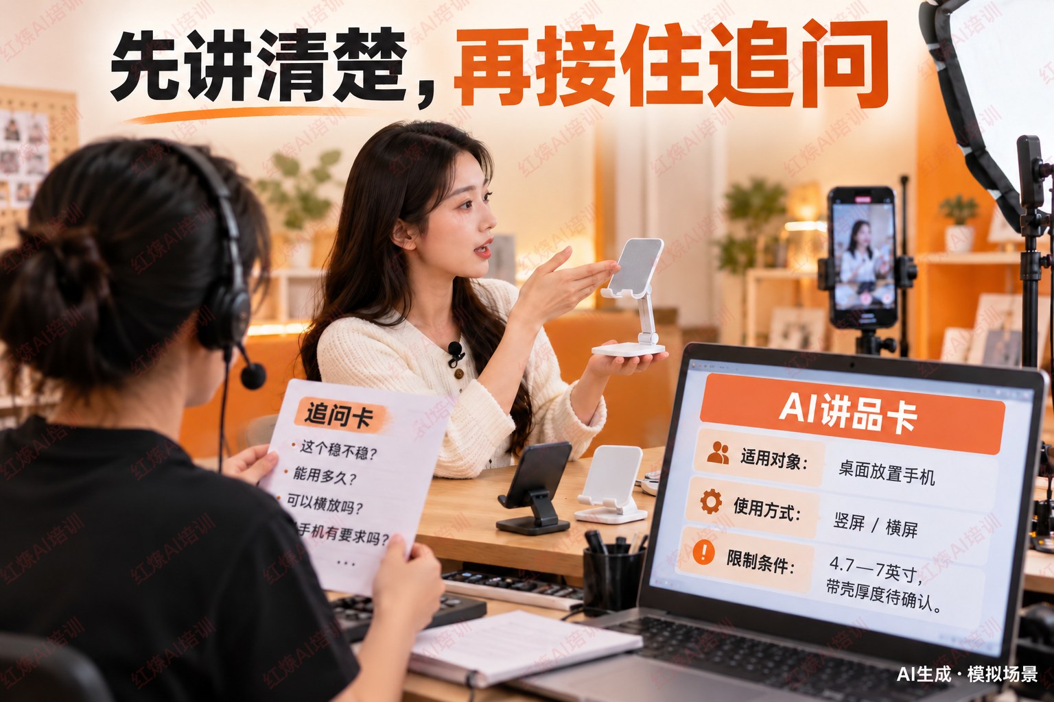 电商AI培训把直播讲品练具体,红烁AI企业AI培训带团队做出讲解卡与追问清单 配图