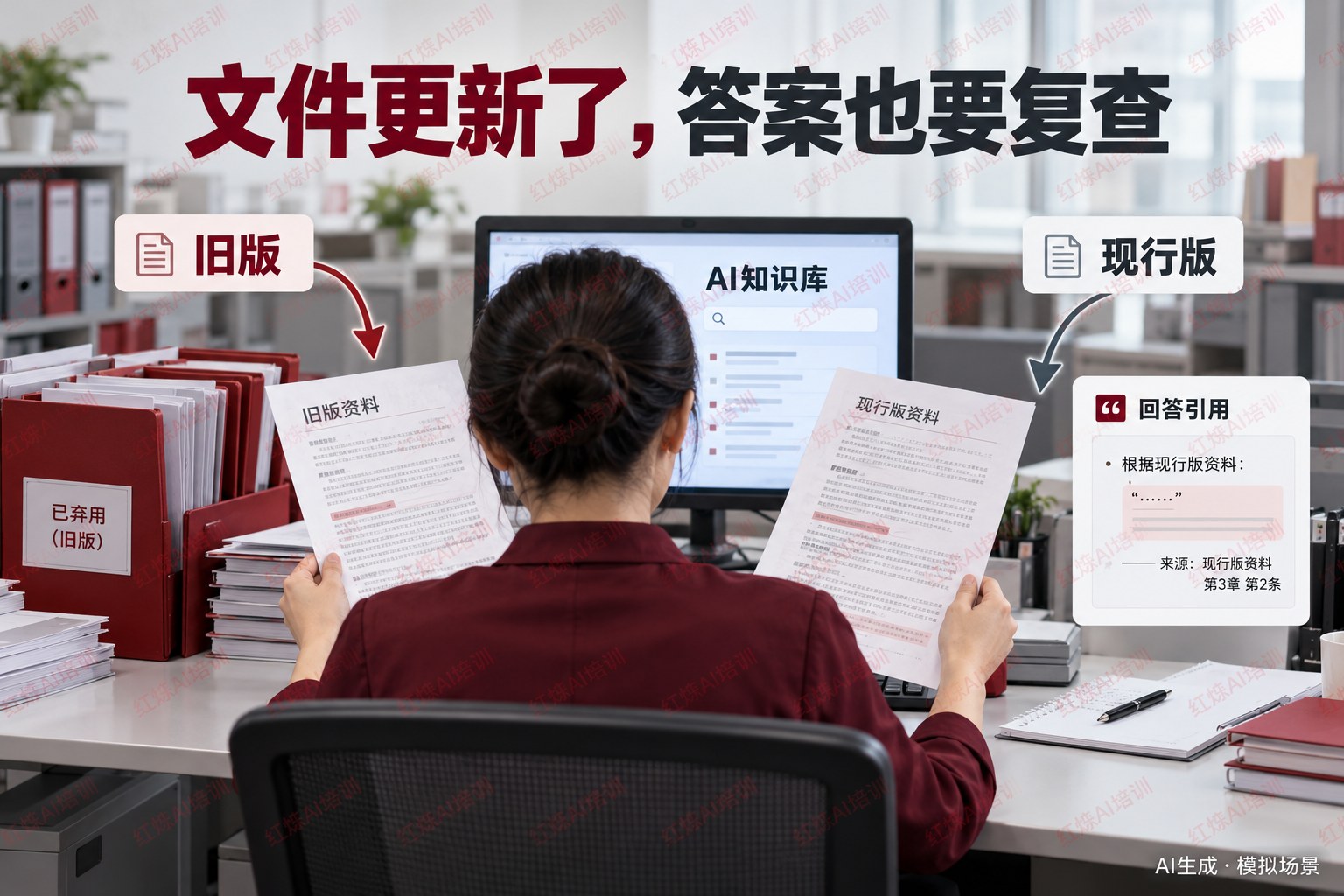AI知识库里的旧价格还在被引用:红烁AI企业AI培训带练资料更新、失效标记与答案溯源 配图