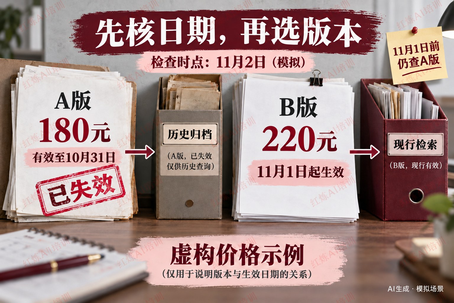 先看生效日期,再决定哪份是现行资料 配图
